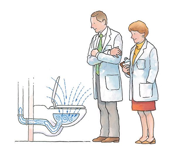 Vacuum toilets evacuate waste by pulling air into the toilet, eliminating all splash, mist and bacterial migration.